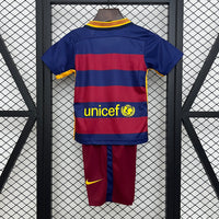 Camiseta y Pantalón Corto Niño FC Barcelona Retro Home 15/16