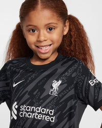 Conjunto para niño/niña Liverpool Black Goal-keeper- Edición especial - Campeones 24/25 y Trofeo de Oro