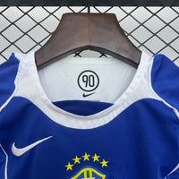 Camiseta y Pantalones Cortoss para Niño Retro Brasil Away 2004