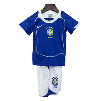 Camiseta y Pantalones Cortoss para Niño Retro Brasil Away 2004