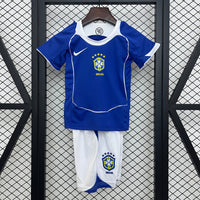 Camiseta y Pantalones Cortoss para Niño Retro Brasil Away 2004